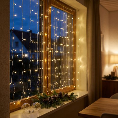 Artikel Lysgardin 120 LED lyskæde varm hvid 100×180 cm