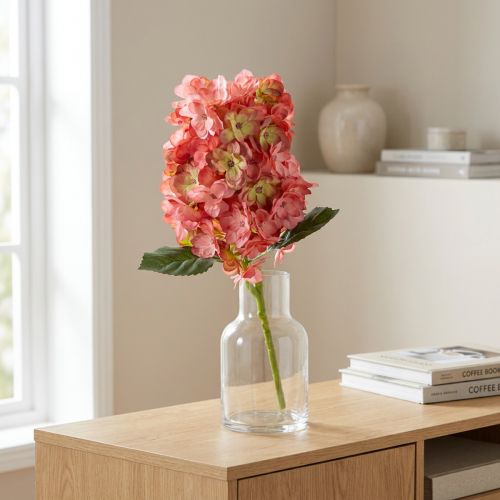 Artikel Kunstig hortensia med et elegant udseende til attraktiv rumdekoration, 62 cm