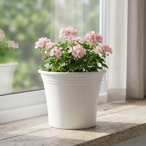 Plastpotte “Irys” hvid Ø25cm H21cm 1 stk | Floristik24.dk