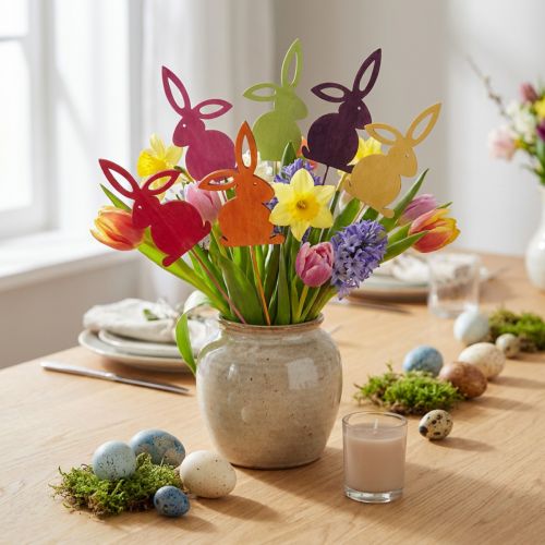 Påskehare blomsterpropper i træ Påskeharer 30,5cm 18 stk | Floristik24.dk