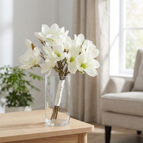 Magnolia bundt hvid 40cm 5 stk | Floristik24.dk