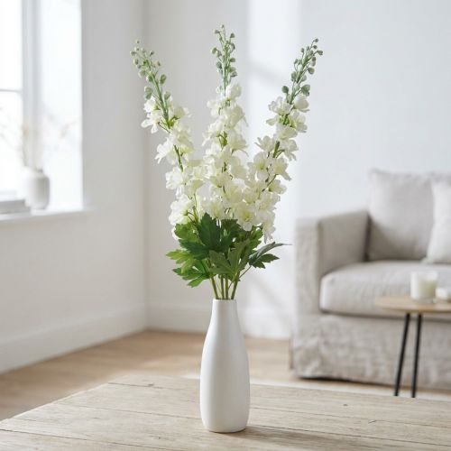 Delphinium Hvide Kunstige Delphinium Silkeblomster Kunstige Blomster 3 stk | Floristik24.dk