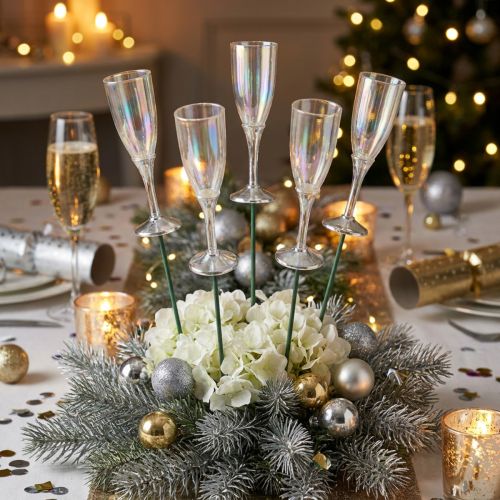 Artikel Mini champagne glas nytårsaften dekoration til stikning 7,5cm 24 stk