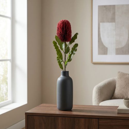 Artikel Kunstig blomst Banksia Rød Bourgogne Kunstig eksotik 64cm