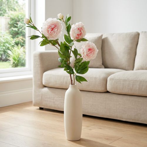 Silkeblomstpæon kunstig lys pink, hvid 135cm | Floristik24.dk