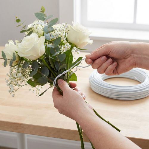 Aluminiumstråd, 2 mm hvid, smykketråd, 60 m (500 g), hobbytråd til dekoration og blomsterdekoration | Floristik24.dk