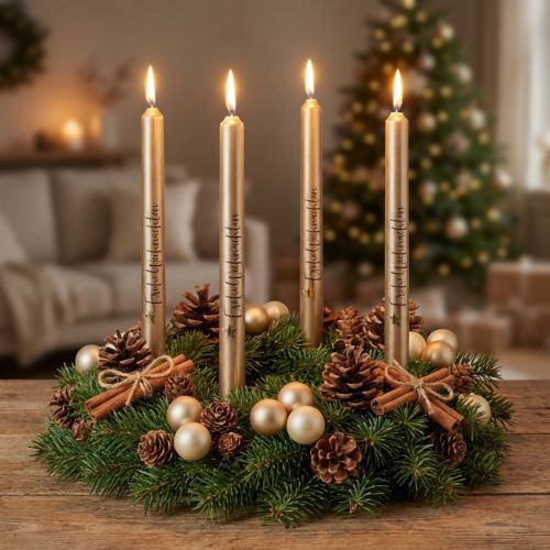 Julelys pindelys Julecreme 25cm 4 stk | Floristik24.dk