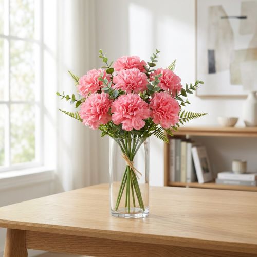 Artificial Nellike Pink 25cm 7stk Kunstig plante som ægte! | Floristik24.dk