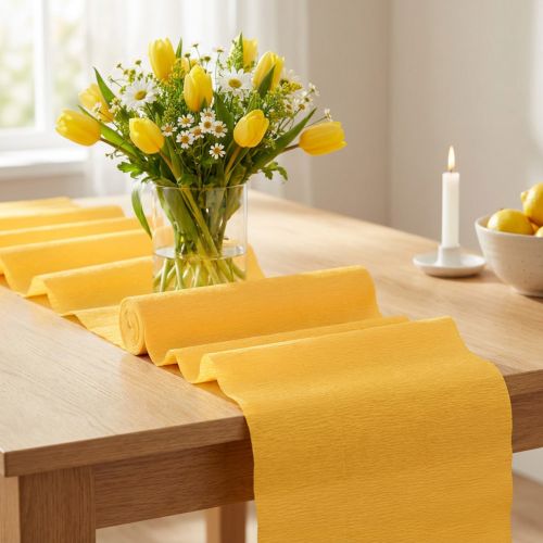 Blomsterhandler crepepapir solgul 50x250cm | Floristik24.dk