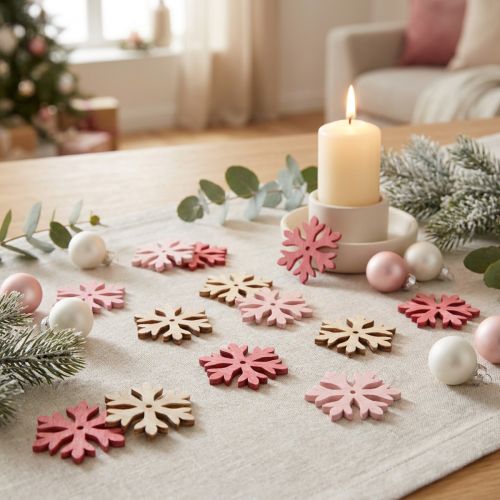 Snefnug til spredning pink, pink, natur Ø4cm 72 stk | Floristik24.dk
