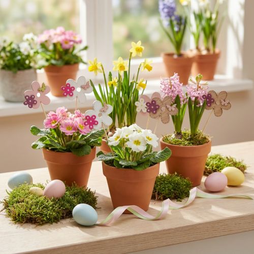 Blomsterpropper træblomst sommerfuglfarvet Ø10cm 12stk | Floristik24.dk