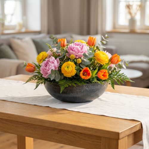 Dekorativ skål rund plast arrangement base Ø29,5cm | Floristik24.dk