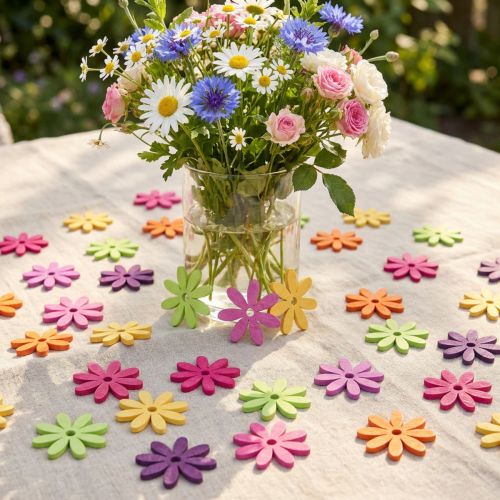 Scatter dekoration træ blomster borddekoration sommer farverig Ø4cm 72 stk | Floristik24.dk