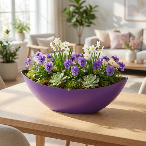 Plantebåd dekorativ skål lilla 38,5cm×12,5cm×13cm | Floristik24.dk