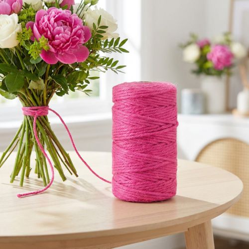 Jute båndsnor jute pyntebånd jute fuchsia Ø4mm 100m | Floristik24.dk