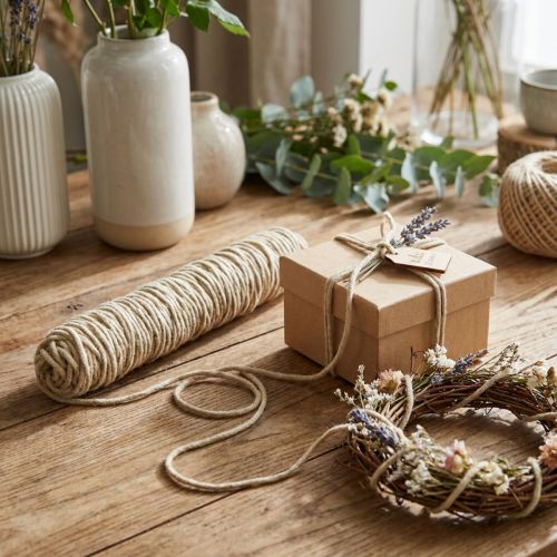 Vægetråd uldsnor filt ledning filtsnor beige L55cm | Floristik24.dk