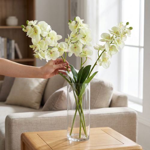 Orkidé lysegrøn 56cm 6stk | Floristik24.dk