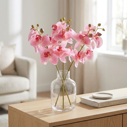 Kunstige Orkideer Lyserøde Kunstige Blomster Ligesom Ægte 56cm 3 Stk | Floristik24.dk