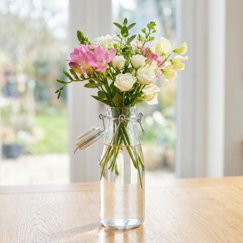 Flaskedekoration glasflaske med låg Ø8cm 24cm | Floristik24.dk