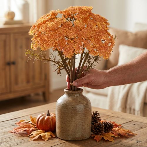 Kunstige røllikeblomster Achillea kunstig orange 30 cm 6 stk | Floristik24.dk