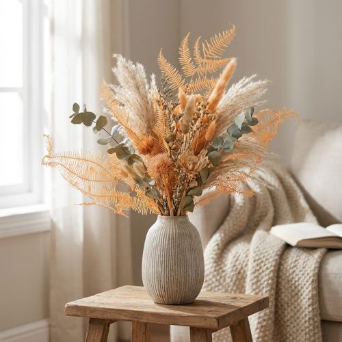 Artikel Bregnegren, konserveret bregne, tørret dekoration til arrangementer, 60 cm, 10 stk.