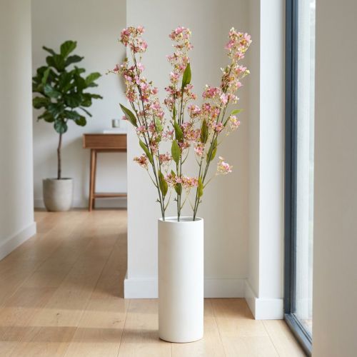 Dekorativ gren med blomster kunstig pink Daphne gren 110cm 3stk | Floristik24.dk