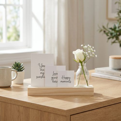 Kortholder træ Fotoholder træ minivase 25×7,5×12cm | Floristik24.dk