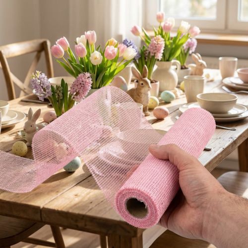 Bordløber jute jute bånd bordbånd lys pink 30cm 5m | Floristik24.dk