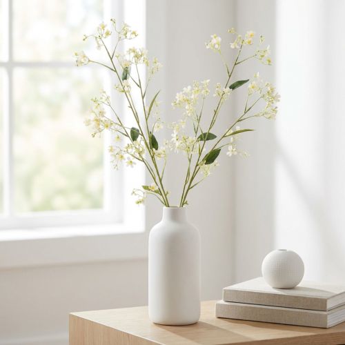 Dekorativ æbleblomstgren som kunstig blomst til lyse stuedetaljer, cremefarvet, 108 cm, 2 stk. | Floristik24.dk
