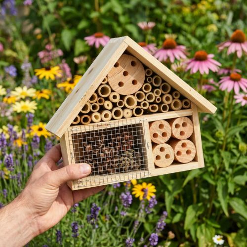 Insekthus naturligt insekthotel trægran natur H21cm | Floristik24.dk