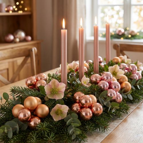 Spejlbær glaskugler tråd abrikos pink Ø40mm 32 stk | Floristik24.dk
