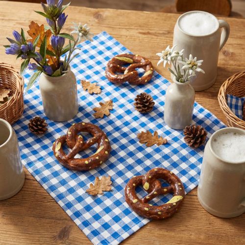 Artikel Pretzeldekoration Spredte dekoration Mini kunstige pretzels 4 cm 6 stk. borddekoration fest
