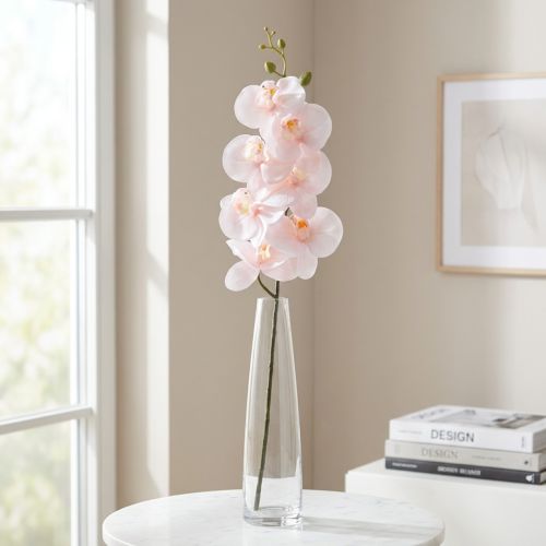 Kunstig orkidé Pink Phalaenopsis Real Touch 83cm | Floristik24.dk