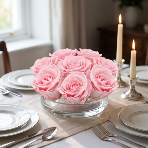 Eternal Roses Medium Ø4-4,5cm Pink 8 stk | Floristik24.dk