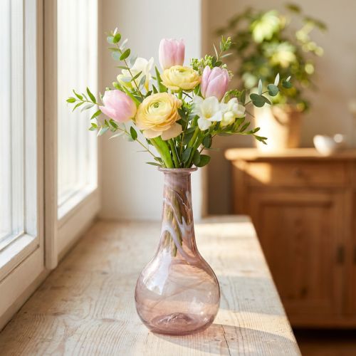 Mini glasvase blomstervase lilla Ø7,5cm H15cm | Floristik24.dk