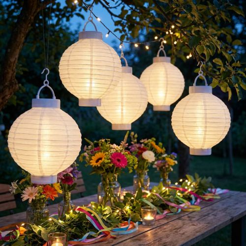 Lanterne LED med solcelle 20cm hvid | Floristik24.dk