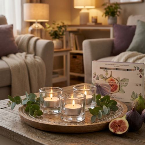 Artikel Duftlys bergamot vild figen fyrfadslys Ø3,5cm 12 stk