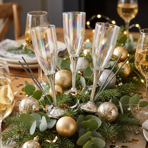 Nytårsaftenspynt til at sætte champagneglas på tråd H9,5 cm 8 stk. | Floristik24.dk