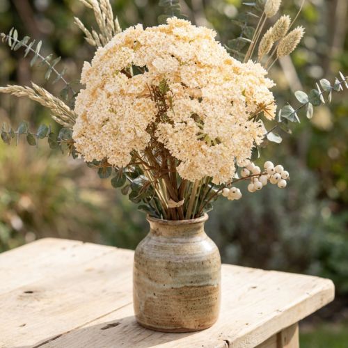 Kunstig røllikecreme Achillea kunstige blomster 30 cm 6 stk | Floristik24.dk