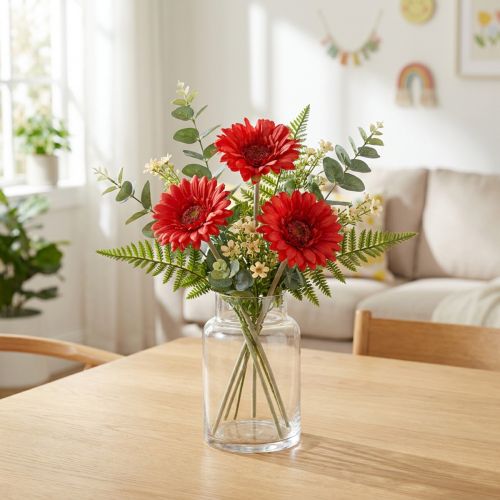 Kunstige blomster Gerbera Rød 45cm | Floristik24.dk