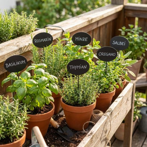Bed Stakes Have Stakes Træskilte Oval Sort H17,5 cm Pakke med 12 | Floristik24.dk