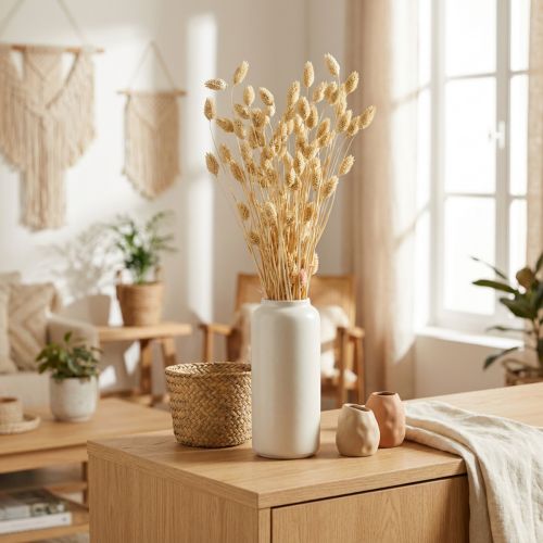 Tørret blomst Phalaris, dekorativt græsbundt, tør floristics, boho natur, bleget L55cm 100g | Floristik24.dk