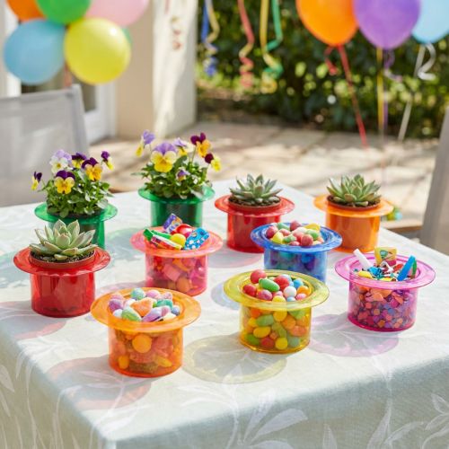 Plantekasse dekorativ cylinder farverig borddekoration 12×10×6,5cm 9stk | Floristik24.dk