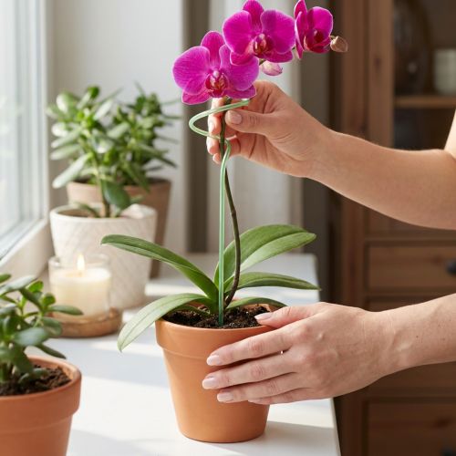Plantestøtte, blomsterpæl, orkidépæl, grøn Twister, 38 cm | Floristik24.dk
