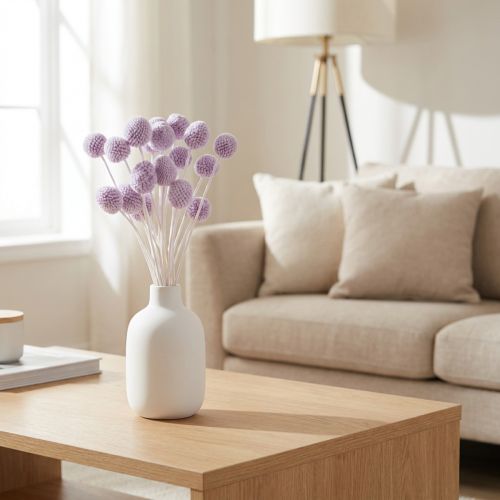 Artikel Craspedia tørrede blomster til moderne borddekoration i dit hjem, 55 cm, 20 stk.
