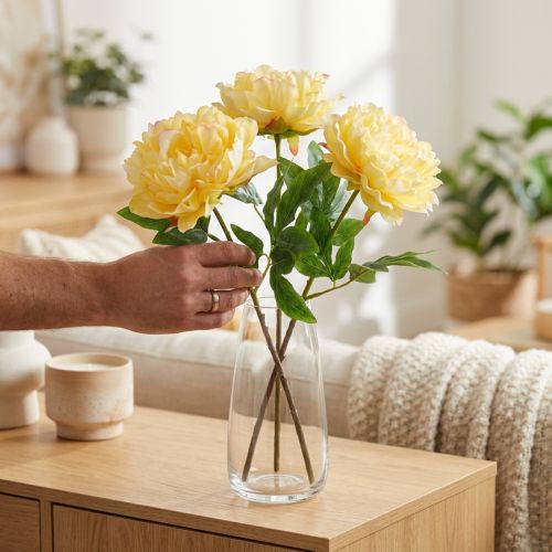 Artikel Kunstig pæon med stor blomst til tidløst blomsterdesign, 60 cm, 3 stk.
