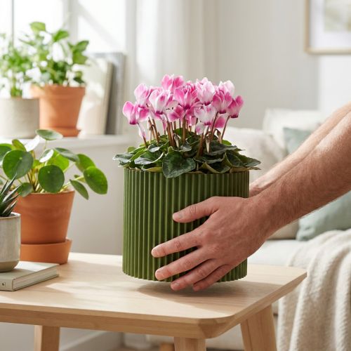 Blomsterpotte af papir mørkegrøn Ø19cm H14cm 3 stk. | Floristik24.dk