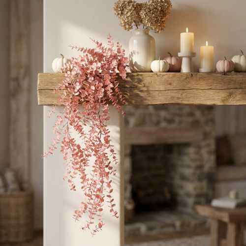 Kunstig eukalyptus hængende pink kunstig plante efterår 150cm | Floristik24.dk