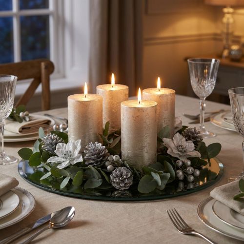 Ensfarvede lys platin 70x120mm 4 stk | Floristik24.dk
