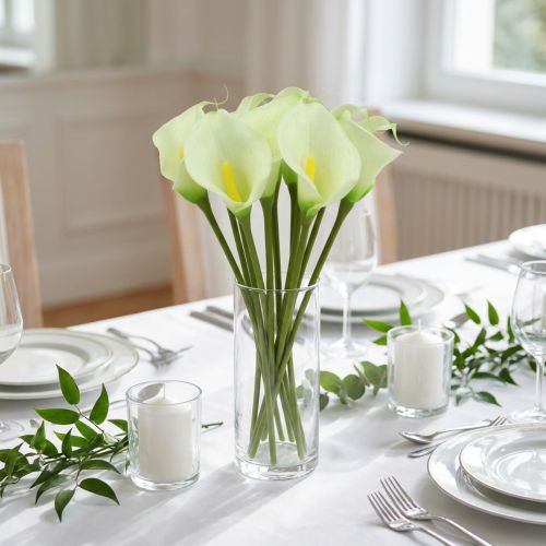 Mini calla kunsthvid L 28cm 12 stk | Floristik24.dk